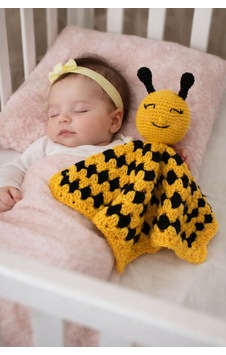 El Örgüsü Amigurumi Sevimli Bebek Uyku Arkadaşı Sarı Sarı