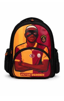Galatasaray Lisanslı Victor Osimhen Figürlü 3 Bölmeli Okul Çantası - Su İtici Kumaşlı Sırt Çantası Siyah Galatasaray Lisanslı Victor Osimhen Figürlü 3 Bölmeli Okul Çantası - Su İtici Kumaşlı Sırt Çantası Siyah