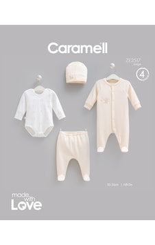 Caramell Teddy Bear Tulumlu 4'lü Set Bej renkli Caramell Teddy Bear Tulumlu 4'lü Set Bej renkli
