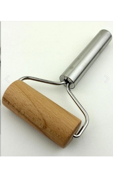 Hamur Şekillendirici İnox-metal Sap Ahşap Hamur Açma Ruleti 10x19