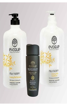 Evoque Sülfatsız Şampuan 1 L + Saç Kremi 1 L + Argan Yağ 125 ML Evoque Sülfatsız Şampuan 1 L + Saç Kremi 1 L + Argan Yağ 125 ML