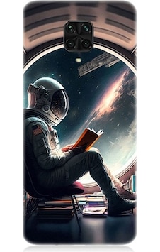 Xiaomi Redmi Note 9 Pro Uyumlu Kitap Ve Astronot Desenli Silikon Kılıf Xiaomi Redmi Note 9 Pro Uyumlu Kitap Ve Astronot Desenli Silikon Kılıf