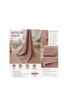 Lunare %100 Pamuk 4 Kat Müslin Bebek Örtüsü 90x100 CM Battaniye Puset Örtüsü Kundak Gül Kurusu Pembe Lunare %100 Pamuk 4 Kat Müslin Bebek Örtüsü 90x100 CM Battaniye Puset Örtüsü Kundak Gül Kurusu Pembe