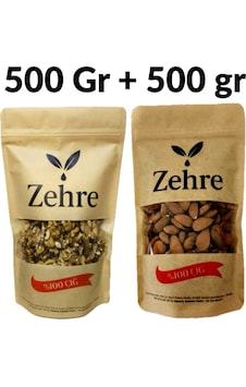 Büyük Boy Ikili - Çiğ Badem Içi 500 Gr + Ceviz Içi 500 Gr 1 KG Büyük Boy Ikili - Çiğ Badem Içi 500 Gr + Ceviz Içi 500 Gr 1 KG