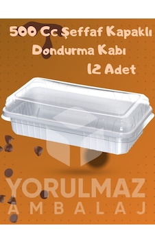 500 Cc Şeffaf Kapaklı Dondurma & Meze Kabı Kullan At Gıda Kabı 12 Adet 500 Cc Şeffaf Kapaklı Dondurma & Meze Kabı Kullan At Gıda Kabı 12 Adet