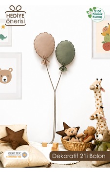 Çocuk Odası Dekorasyonu 2'li Balon Set, Bebek Odası Dekoratif Balon, Duvar Dekorasyonu, Haki-kapiçino Çocuk Odası Dekorasyonu 2'li Balon Set, Bebek Odası Dekoratif Balon, Duvar Dekorasyonu, Haki-kapiçino