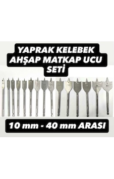 15 Adet Yaprak Kelebek Ağaç Ve Plastik Delme Matkap Ucu Seti 10 Mm İla 40 Mm Arası 15 Adet Yaprak Kelebek Ağaç Ve Plastik Delme Matkap Ucu Seti 10 Mm İla 40 Mm Arası