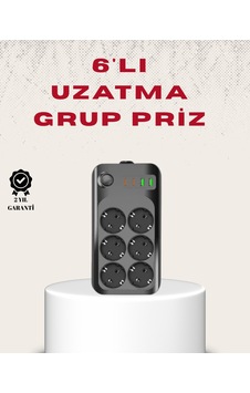 6 Lı Grup Priz Termal Korumalı Usb Type-c Çoklu Priz 2 Metre Kablo Normal 6 Lı Grup Priz Termal Korumalı Usb Type-c Çoklu Priz 2 Metre Kablo Normal