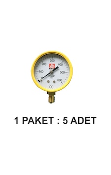 Ak Tek Manometre 63mm 0-5 Bar Yüksek Basınç Paket 5 Li Ak Tek Manometre 63mm 0-5 Bar Yüksek Basınç Paket 5 Li