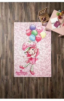 Taç Lisanslı Çocuk Halısı Çilek Kız Ballons 120x180 Strawberry Shortcake Pembe Taç Lisanslı Çocuk Halısı Çilek Kız Ballons 120x180 Strawberry Shortcake Pembe