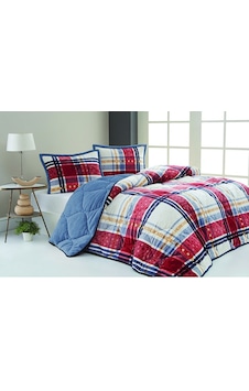 Comforter Tek Kişilik Yorgan Seti Boris Kırmızı Mavi 160x220 Comforter Tek Kişilik Yorgan Seti Boris Kırmızı Mavi 160x220