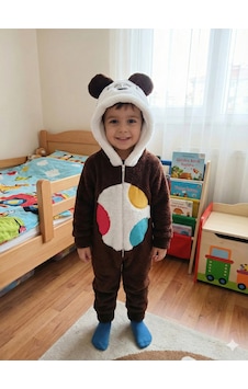 Mj Kids Unisex Bebek Welsoft Peluş Mont-tulum Kapüşonlu Fermuarlı Kahverengi Mj Kids Unisex Bebek Welsoft Peluş Mont-tulum Kapüşonlu Fermuarlı Kahverengi