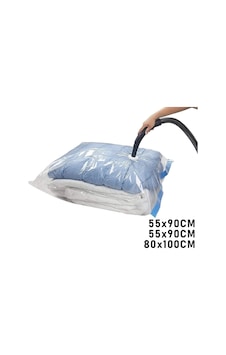 3lü Set Vakumlu Poşet Hurç 2 Adet Xl 55x90cm + 1adet Xxl 80x100cm %75 Yer Tasarrufu 4940 Şeffaf 3lü Set Vakumlu Poşet Hurç 2 Adet Xl 55x90cm + 1adet Xxl 80x100cm %75 Yer Tasarrufu 4940 Şeffaf