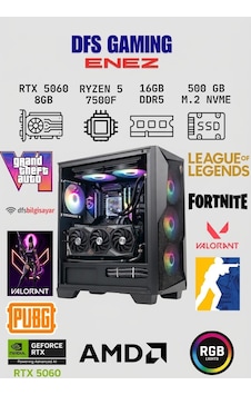 Dfs Gaming Enez R5-7500F 16 GB 500 GB M.2 SSD RTX5060 Free Dos Masaüstü Oyuncu Bilgisayarı Dfs Gaming Enez R5-7500F 16 GB 500 GB M.2 SSD RTX5060 Free Dos Masaüstü Oyuncu Bilgisayarı