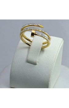 Yeni Sezon Vip Seri Paslanmaz Çelik Altın Kaplama Zirkon Taş'lı Tamtur Çivi Yüzük Gold Yeni Sezon Vip Seri Paslanmaz Çelik Altın Kaplama Zirkon Taş'lı Tamtur Çivi Yüzük Gold