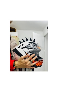 Motor & Motosiklet Siyah Şeytan Boynuzu Kask Dış Aksesuar