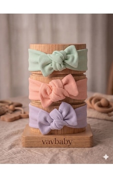 Kız Bebek 3 Lü Ribana Fiyonklu Bandana Seti - Mor Kız Bebek 3 Lü Ribana Fiyonklu Bandana Seti - Mor