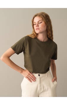 Xint Haki Regular Fit Bisiklet Yaka Pamuklu Modal Crop 602268 Xint Haki Regular Fit Bisiklet Yaka Pamuklu Modal Crop 602268