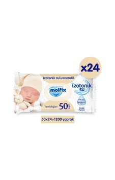 Molfix Izotonik Sulu Yenidoğan Islak Havlu 24 x 50'li 1200 Yaprak Molfix Izotonik Sulu Yenidoğan Islak Havlu 24 x 50'li 1200 Yaprak