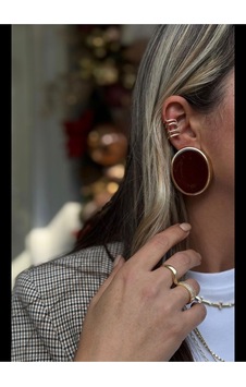 Bordo Oval Taşlı Gold Kaplama Kadın Küpe Bordo Bordo Oval Taşlı Gold Kaplama Kadın Küpe Bordo