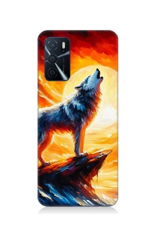 Oppo A55 Uyumlu Kayalıkta Uluyan Kurt Yalnızlığı Desenli Silikon Kılıf Çok Renkli Oppo A55 Uyumlu Kayalıkta Uluyan Kurt Yalnızlığı Desenli Silikon Kılıf Çok Renkli