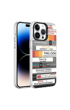 Apple Uyumlu iPhone 14 Pro Kılıf Desenli Zore Silver Sert Kapak Apple Uyumlu iPhone 14 Pro Kılıf Desenli Zore Silver Sert Kapak
