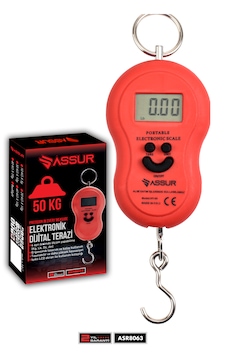 Assur Asr8063 Dijital El Terazisi 4 Ayrı Birim Hassas 50 Kg Kantar Terazi Kırmızı