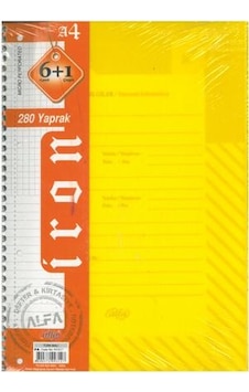 Eko Ayraçlı Defter 6+1 Defter 280 Yp A4 Sarı Eko Ayraçlı Defter 6+1 Defter 280 Yp A4 Sarı