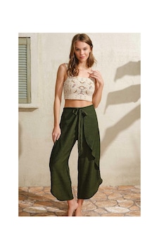 Findit Kalın Askılı Oyuk U Yaka Cotton Düz Yazlık Uzun Dantel Detaylı Pijama Takımı Haki Findit Kalın Askılı Oyuk U Yaka Cotton Düz Yazlık Uzun Dantel Detaylı Pijama Takımı Haki