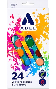 Adel Sulu Boya 24 Lü Çok Renkli Adel Sulu Boya 24 Lü Çok Renkli
