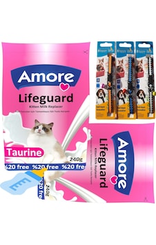 LifeGuard Kedi Süt Tozu 2x240gr + 3 Boyun Tasma + Biberon 40ml LifeGuard Kedi Süt Tozu 2x240gr + 3 Boyun Tasma + Biberon 40ml