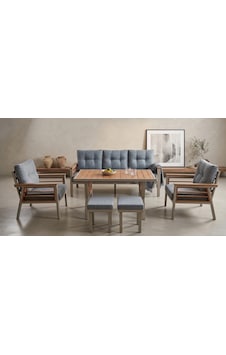 Olivia Metal Bahçe Balkon Teras Koltuk Takımı 3+1+1+ Masa +2 Adet Puf Gri Olivia Metal Bahçe Balkon Teras Koltuk Takımı 3+1+1+ Masa +2 Adet Puf Gri
