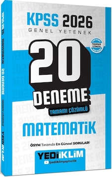 Yediiklim Yayınları Kpss 2026 Genel Yetenek Matematik Tamamı Çözümlü 20 Deneme Yediiklim Yayınları Kpss 2026 Genel Yetenek Matematik Tamamı Çözümlü 20 Deneme