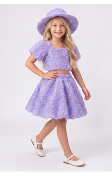 Mnk Baby & Kids Rosemu Kız Çocuk Şapkalı Takım M00819 Lila Mnk Baby & Kids Rosemu Kız Çocuk Şapkalı Takım M00819 Lila