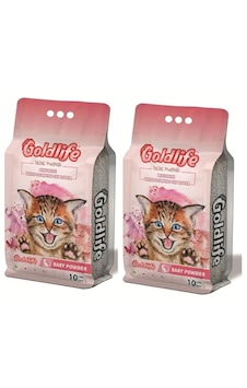 Goldlife Premium Bebe Pudralı Kedi Kumu 10 Lt 2 Adet Goldlife Premium Bebe Pudralı Kedi Kumu 10 Lt 2 Adet