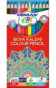 Pensan Kidz Kuruboya Kalemi 12 Renk Tam Boy Pe56312tbkb Çok Renkli Pensan Kidz Kuruboya Kalemi 12 Renk Tam Boy Pe56312tbkb Çok Renkli