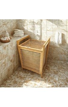 Ahşap Bambu Kirli Çamaşır Sepet Kumaş Çantalı Sepet 40x35x60cm 5570 Çok Renkli Ahşap Bambu Kirli Çamaşır Sepet Kumaş Çantalı Sepet 40x35x60cm 5570 Çok Renkli