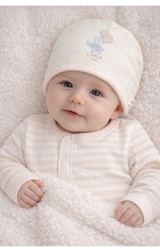 Caramell My Baby Kumsal Soft Colour Balonlu Fil Baskılı Bebek Şapka/bere //1595 Ekru Ekru