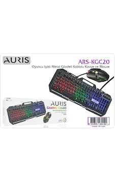 Auris Kgc20 Kablolu Oyuncu Klavye Mouse Set Led Q Siyah Lazer