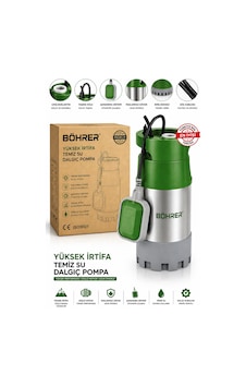 Böhrer Ba011465 Yüksek İrtifa Temiz Su Dalgıç Pompa-30m Dik 5.5 Ton 300m Yatay-bakır Sargılı-1.1 Hp