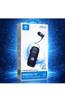 Makaralı Wireless Klipsli Kulaklık 20 Saat Arbaks Arb-703 Makaralı Wireless Klipsli Kulaklık 20 Saat Arbaks Arb-703