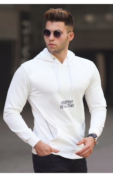 Madmext Beyaz Baskılı Kapşonlu Sweatshirt 5292 Beyaz Madmext Beyaz Baskılı Kapşonlu Sweatshirt 5292 Beyaz