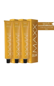 Maxx Delux 912.1 Ultra Açıcı Küllü Sarı Krem Tüp Boya 60 Ml 3adet Maxx Delux 912.1 Ultra Açıcı Küllü Sarı Krem Tüp Boya 60 Ml 3adet
