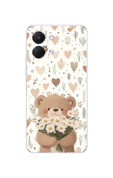Tecno Spark Go 3 Uyumlu Romantik Sevimli Ayıcık Baskılı Silikon Kılıf Renkli Tecno Spark Go 3 Uyumlu Romantik Sevimli Ayıcık Baskılı Silikon Kılıf Renkli
