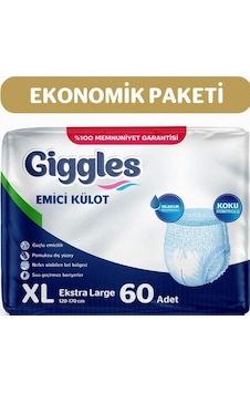 Giggles Yetişkin Emici Külot Hasta Bezi XL 2 x 30'lu Giggles Yetişkin Emici Külot Hasta Bezi XL 2 x 30'lu