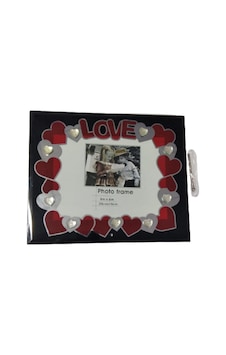 cam çerçeve kalpli taşlı 20*15 cm cam çerçeve kalpli taşlı 20*15 cm