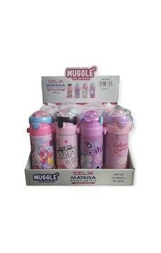 Muggle 550ml Çelik Matara Mt-2635 12'li Stand Çok Renkli