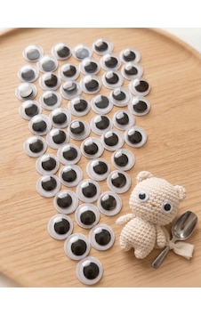 12mm Oynar Göz - Hobi, Amigurumi Ve El Sanatları İçin - 50 Adet Beyaz 12mm Oynar Göz - Hobi, Amigurumi Ve El Sanatları İçin - 50 Adet Beyaz