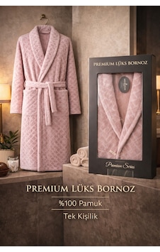 %100 Pamuktan Üretim Premium Lüks Bornoz Özel Çantalı Pembe %100 Pamuktan Üretim Premium Lüks Bornoz Özel Çantalı Pembe
