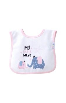 Ekebaby Desenli Baskılı Mama Önlüğü 11942 Pembe - Gri